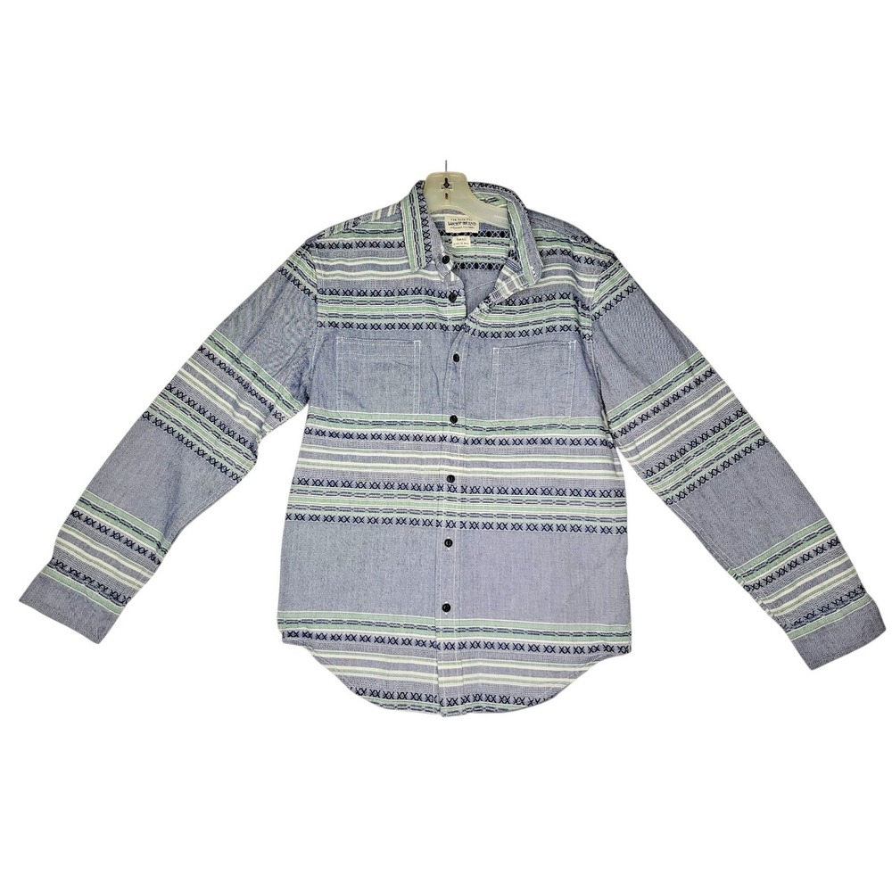 Lucky Brand California Men's Blue Small Western Button Up Long Sleeve Shirt New